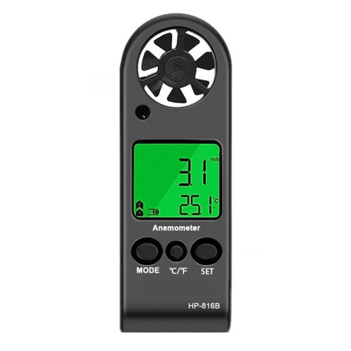 Digital Anemometer,Wind Speed & Temperature Tester with LCD Backlight,Wind Chill Function for Wind Velocity Measurement