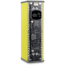 PD 100W Fast Charge Power Bank Case 8-Cells Solder-Free 21700 Battery Shell Kit Voltage Adjustable with Bright Yellow