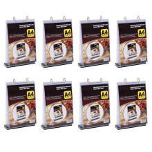 8X A4 Pantalla Desplegable de Múltiples Páginas Soporte de Exhibición de Etiquetas Etiqueta Desmontable Soporte de Menú Comercial