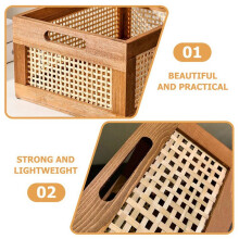 4X Cesta Decorativa para Almacenamiento de Libros, Cestas Tejidas para Cesta de Almacenamiento, OrganizacióN de GuarderíA, Dormitorio, BañO de