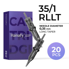 Hanafy 35/1 RLLT Round Liner – PMU Needle Cartridges (20 pcs)