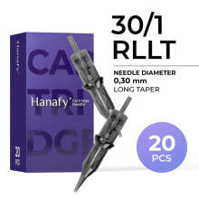 Hanafy 30/1 RLLT Round Liner – PMU Needle Cartridges (20 pcs)