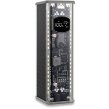 PD 100W Schnelllade-Powerbank-Gehäuse, 8-Zellen, Lötfrei, 21700-Akkugehäuse-Kit, Gleichspannung Einstellbar, in Glänzendem Schwarz