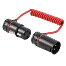 Kabel Spiralny XLR z Regulowanym Kątem 90 Stopni, 3-Pinowy, Męski i Żeński, Obrotowy, do Mikrofonów i Rejestratorów