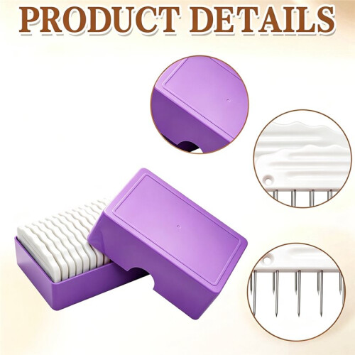 20pcs Needlepoint Blocking Kit in Purples Box, Blocking Mats for Knitting & Crochet Projects 2