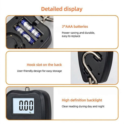 200kg Portable Digital Hanging Scale,Electronic Hook Crane Scale with Multi Unit Conversion for Industrial Weighing 2