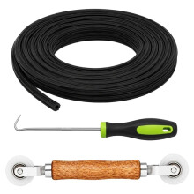 Kit D'Outils pour Moustiquaire. Joint de Moustiquaire de 35,6 cm X 10 M avec Crochet de Démontage. Joint en Caoutchouc Compatible avec les Diamètres