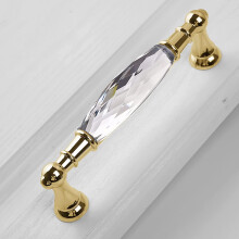 2pcs Golden Straight Handle 128mm Crystal Door Handle, Suitable for Cabinet Cupboard, Easy to Use and Store, Great Value for Everyday Use