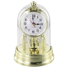 Klassische Tischuhr im Europäischen Stil mit Pendel und Glockenspiel, Geräuschlose Retro-Uhr für Wohnzimmer, Schlafzimmer oder Kaminsims B