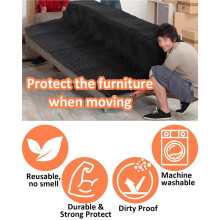 6 Mantas para Mudanzas de 40 X 72 Pulgadas, Mantas de Embalaje Resistentes para Mudanzas, Envío, Envoltura de Muebles para Muebles, Negro