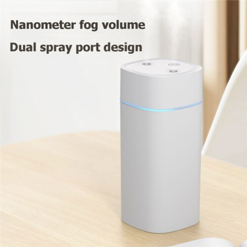 Portable USB Double Spray Port Humidifier 600ml Aromatherapy Oil Diffuser Mute Atomizer for Home Car A 2