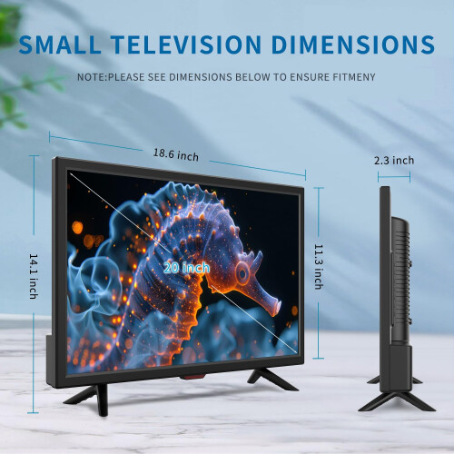 KCR 20inch TV, IPS LED Screen, Digital DVB-T2 TV Tuner 2