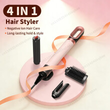 6-in-1 Haarstyler, Negativ-Ionen-Luftstyler-Bürste, 19 inch, 4 inch, Rose