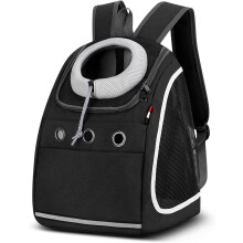 Black-Dog Backpack Portable Comfortable Breathable for Small Dogs Puppy Cats Pet Traveling Hiking Camping Carrier Backpacks, Pet Supplies