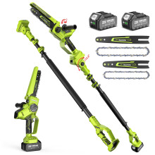 Supstable 2-in-1 Cordless Pole Saw & Mini Chainsaw 8 Inch & 6 Inch