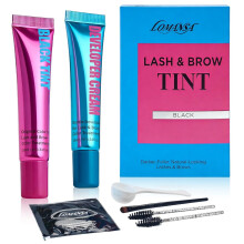 LOMANSA Kit de teinture pour cils et sourcils, 10ml, longue durée et imperméable, Noir
