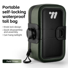 WEST BIKING achtertas, 0,5L, zelfsluitend, waterdicht, Field Green