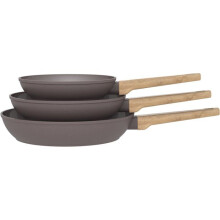 Set of 3 pans - Suitable for all heat sources including induction - ARTHUR MARTIN - AM1052 - Ceramic coating - Ø 20-24-28 cm - Taupe