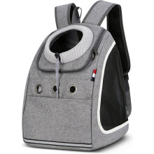 Gray - Portable Dog Backpack Comfortable Breathable for Small Dogs Puppy Cats Pet Traveling Hiking Camping Carrier Backpacks, Pet Supplies