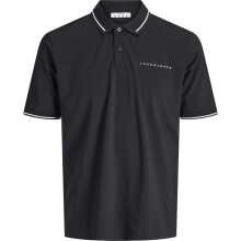 (L, Black) Jack & Jones Mens Jcofusion Pique Short Sleeve Polo Shirt
