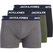 (L, Forest Night) Jack & Jones Mens Jaclamp Solid Trunks 3 Pack Boxer Shorts