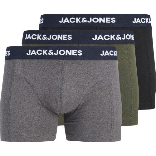 (2XL, Forest Night) Jack & Jones Mens Jaclamp Solid Trunks 3 Pack Boxer Shorts