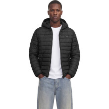 (L, Black) Jack & Jones Mens Elvis Light Puffer Hooded Padded Jacket