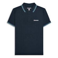 (3XL, Dark Navy (Blue/Smoke)) Lambretta Mens Twin Tipped Short Sleeve 3 Button Placket Cotton Polo Shirt Top