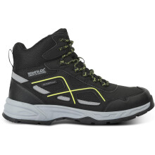 (12 UK, Black/Lime Punch) Regatta Mens Vendeavour ISOTEX Waterproof Outdoor Walking Hiking Mid Rise Boots