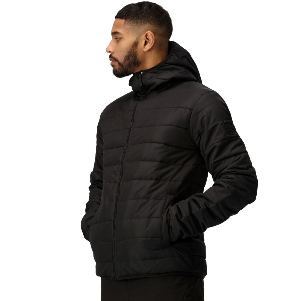 Regatta Mens Helfa Insulated Warm Quilted Hooded Jacket - Black - Size X-Large - Image 9