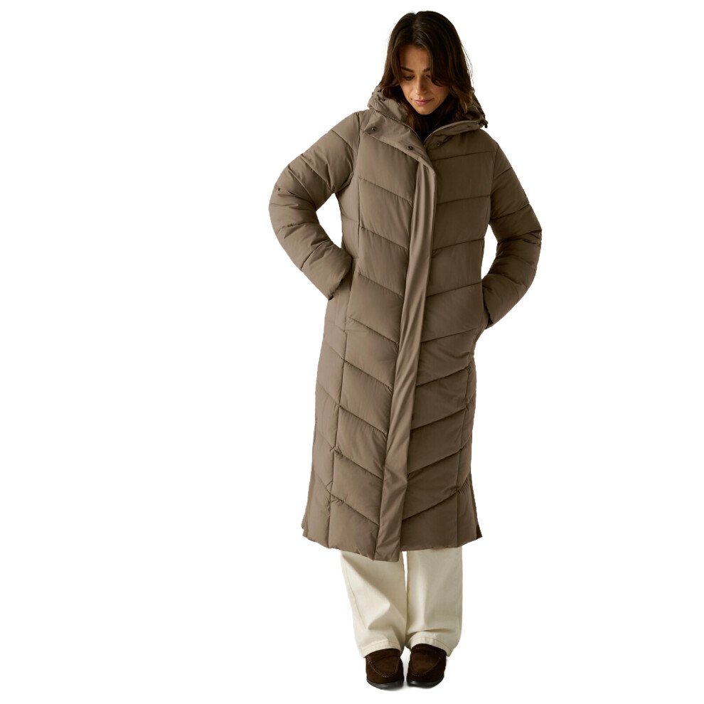 Regatta (16, Mocha) Womens Eloria Long-Length Quilted Jacket