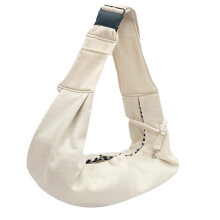 Beige Color Dog Carrier, Reversible Sling Dog Carrier Shoulder Strap, Adjustable Dog Sling, Puppy Carrier Bag with Collar Hook for Dog/Cat/Rabbit Up