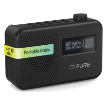 Pure Elan One2 portable DAB+/FM radio with Bluetooth 5.1 (LCD display, 10 preset buttons, can run with 4xAA batteries) Charcoal Black