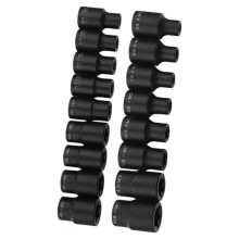 17 Szt. Zestaw Nasadek Torx Star 1/2" 3/8" z Napędem E, Zestaw Kluczy Nasadowych Torx Typu E, Narzędzia Mechaniczne do Kluczy Dynamometrycznych