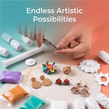 Kit Modulare per La Creazione di Fiori In Argilla - con 12 Colori di Argilla Modellabile per Realizzare Rose e Fiori Realistici DIY, Ideali per il DIY