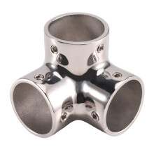 316 Stainless Steel 3-Way Corner Rail Fitting for Boats Pipe Connector Marine Hardware Compatible with 32mm Tubing