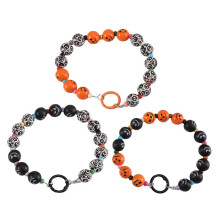 Ciondolo per Cellulare con Perline di Legno A Tema Halloween: Fantasma, Zucca, Vampiro.