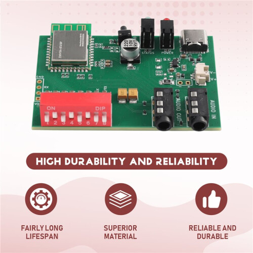 EWT104-BT61SP  Audio Development Board BLE5.4 Audio Data Transmission Broadcast Module Dual 3.5mm AUX Input 2