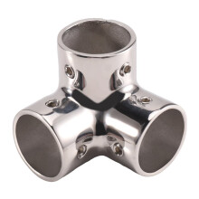 316 Stainless Steel 3-Way Corner Rail Fitting for Boats Pipe Connector Marine Hardware Compatible with 25mm Tubing