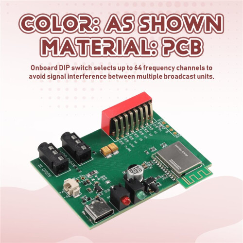 EWT104-BT61SP  Audio Development Board BLE5.4 Audio Data Transmission Broadcast Module Dual 3.5mm AUX Input