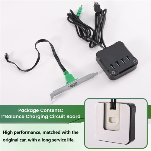 Desktop PC External Power Reset Button 4-Port USB3.0 Hub One Touch  Off Extension  for Computer Case Repair 2