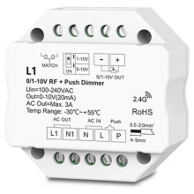 Dimmer LED Intelligente Tuya 2.4G RF 0/1-10V, Controller Monocolore, Dimmer A Pulsante, Controllo Tramite App Life L1