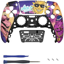 DIY Hoesje Sunset City voor PS5-Controller, Frontplaat met Touchpad, DIY Buitenkant Cover, Voorkant Cover Reparatie, 1 Stuk