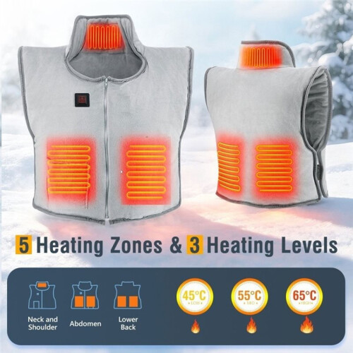 USB Heated Heated Shawl 3 Temperature Settings Protective Shoulder Blanket Heating Vest Wrap Heat-Resistant 2