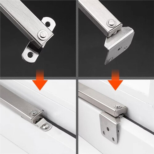 Stainless Steel Telescopic Sliding Window Limiter & Support - Wind-Resistant Security,Window Opening Limiter Fold Leg 2