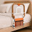 Levede Bed Rail Foldable 2 Handle Adjustable Height Non-Slip Grip Pocket Orange 8