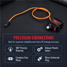 9g Micro Coreless Servo 180 Degree Rotation White Plastic Gear  Servo Motor for RC Car Airplane Small Robot