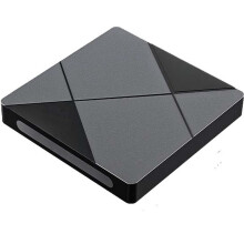 Lecteur Réseau Sans Fil pour Android TVBox 1+8 Go Décodage 4K Processeur Quadricœur Double Wi-Fi BT5.0  TVBox Télécommande Vocale Prise UE