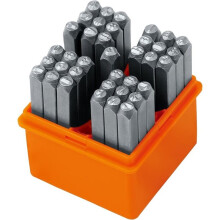 37-Delige Stempelset met Cijfers en Letters 1/8 Inch (3 mm) (AZ & 0-9 + Love) Pons, Perfect voor Het Bedrukken van Metaal. Stempelset