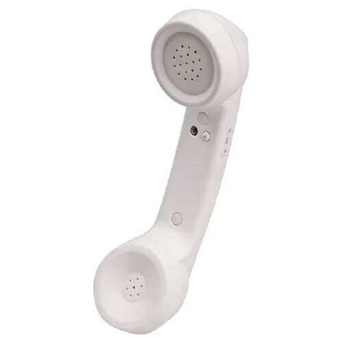 -Compatible Retro Phone Handset Wireless Telephone Receiver Comfortable Call for Various Mobile Phone White